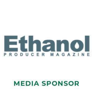 Ethanol producer magazine in dark blue letters above the words media sponsor in forest green letters